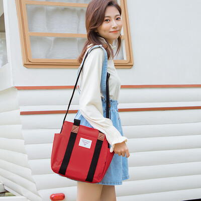 

Ninth City VNINE Shoulder Messenger Bag Casual Portable Canvas Bag Simple Student Tote Bag Waterproof Nylon Bag VB8BV42958J Red