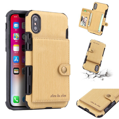

Anti shock Protection cover for iPhone X Card Slot Phone Case 7 Pocket Luxury Wallet Mobile For iPhone 8 6 6s 7 Plus Shockproof