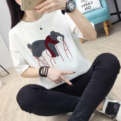 

JOY OF JOY Jingdong Womens 2019 Summer New Loose Short Sleeve T-Shirt Harajuku Simple Student Short Sleeve T-Shirt JWTD191866 White M