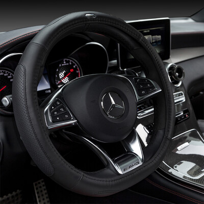 

WRC car steering wheel cover D-type sports leather handle head layer leather sagitar magotan Sagitar sylphy Audi Changan high 7 Tiguan Accord H6 Buick Emgrand Corolla four seasons universal black