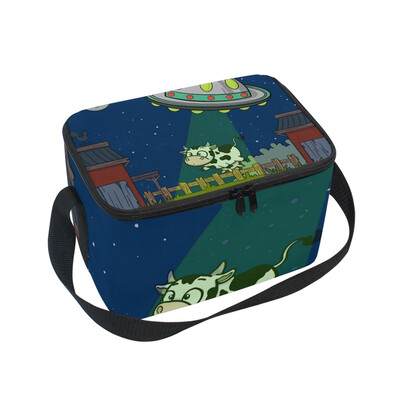 

ALAZA Lunch Box Insulated Lunch Bag Large Cooler UFO Catch The Cow Tote Bag