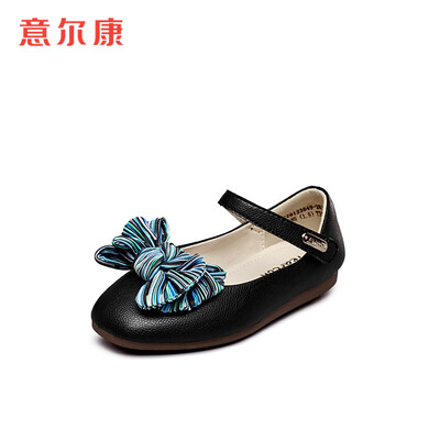 

Yierkang childrens shoes girls shoes 2019 spring new sweet princess bow childrens shoes small shoes ECZ9123649 black 31