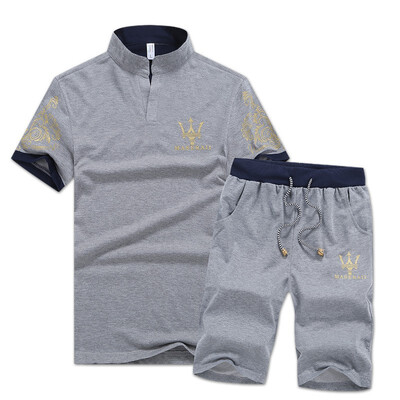 

Mens New 2 Pieces Casual Suit Fashion Unisex Polo ShirtsShorts Leisure Suit for Men And Women M-4XL 228