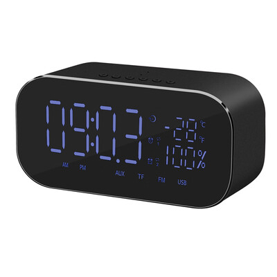 

YAYUSI Wireless Bluetooth Speaker Stereo Subwoofer wLarge Mirror Display Screen Alarm Clock Support FM TF U Disk AUX IN Music Pla