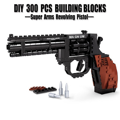 

Revoling Pistol DIY 300 PCS Plastic Building Blocks Super Arms Toy Gun Brick Weapon Toys Compatible With Lego For Kids Children