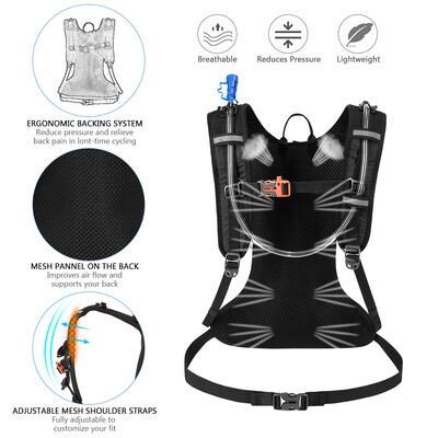 

3 Liters Cycling Hydration Backpack Lightweight Water-resistant Daypack Bag for Outdoor Riding Hiking Running Camping