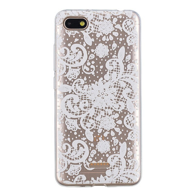 

MOONCASE Millet Red Rice 6A High Translucent TPU-White Lace Flower