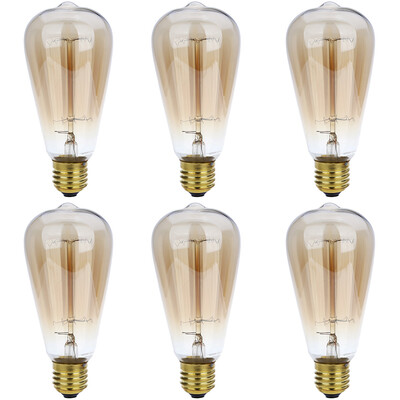 

Lightme 6pcs ST64 230V 40W E27 110 - 120LM 19AK Retro Edison Bulb Tungsten Filament Light Bulb