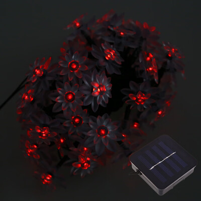 

50 LEDs Solar Powered Lotus Flower String Light Christmas Party Fairy Lamp