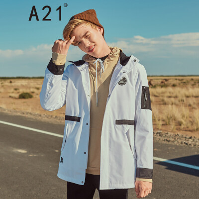 

A21 2018 autumn&winter new mens fashion casual chic hit color comfortable warm long sleeve short jacket jacket 4831114002 special white 18596AXXL