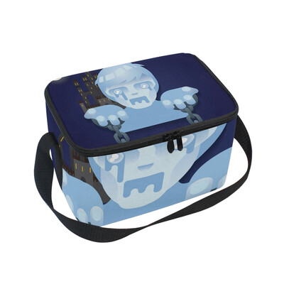 

ALAZA Lunch Box Insulated Lunch Bag Large Cooler Halloween Party Ghost Role Tote Bag