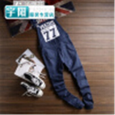 

New season trend casual jumpsuit men&women couple pants split pants feet pants youth slim bib tide loose trend fashion bib pan
