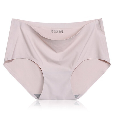 

Women Traceless Skin-friendly Underpants Solid Color Middle-waisted Briefs