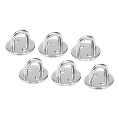 

UpperX 304 Stainless Steel Pad Eye 16-inch Round Base 6mm Sail Shade Plate Boat Rigging 6 Pack