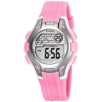 

SYNOKE Sport Children Wrist Watches LED Digital Stopwatch Alarm Luminous Water Resistant Girl Boy Watch