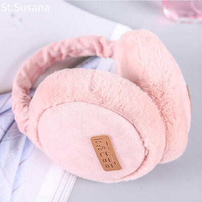 

St Susanna earmuffs female students cute winter thickening fluff earmuffs adjustable warm earmuffs ear warm ear tweezers collapsible S18M6782 pink