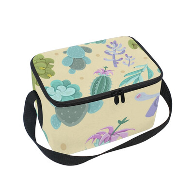 

ALAZA Lunch Box Insulated Lunch Bag Large Cooler Cactus Flower Tote Bag