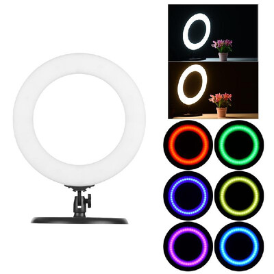 

Portable 14 Inch LED Video Ring Light Studio Photography Lamp RGB Color Lights 36-72W Adjustable Brightness 3200-7000K Color Tempe