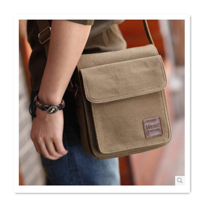 

Fashion mens retro bag mens canvas bag high quality Messenger bag brown khaki bag mens bag