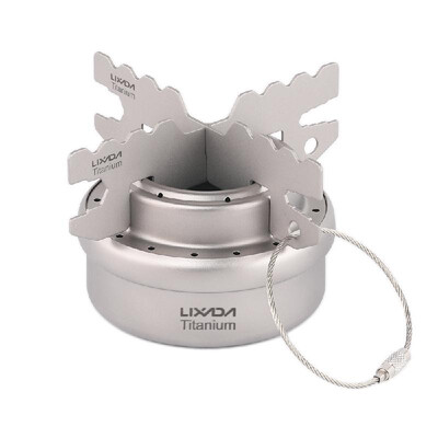 

Lixada Outdoor Titanium Alcohol Stove & Rack Combo Set Mini Ultralight Portable Liquid Alcohol Stove with Cross Stand Stove Rack S