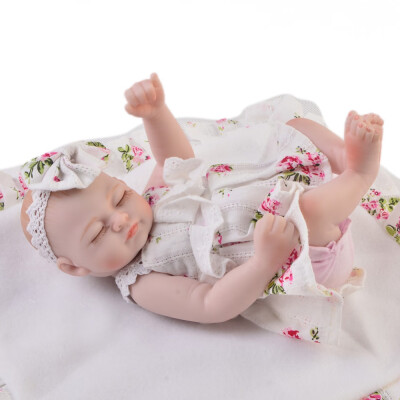 

11 Inch Mini Doll Reborn Asleep Girl And Awake Boy Twins Doll Whole Silicone Vinyl Baby Dolls For Kids Birthday Gifts Can Bathe