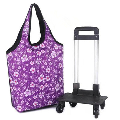 

4 Wheels Large Capacity Waterproof Roller Trolley Bags Folding Shopping Cart Carritos Para La Compra Reusable Travel school Bag