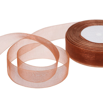 

25mm 50 YardsRoll Silk Organza Transparent Ribbon DIY Making Christmas Ribbons for Wedding Party Decoration Webbing Crafts Gifts