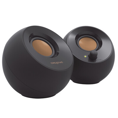 

Creative PEBBLE "Cobblestone" Speaker 20 Desktop Audio Laptop Speaker Double-sided Vibration Sound Quality Full Small&Powerful Black