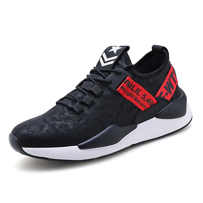 

Autumn sports shoes 2018 trendy Korean fashion wild leather mens casual breathable lightweight running shoes