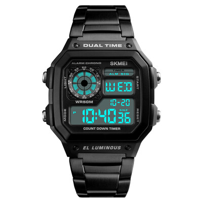 

SKMEI Men Sports Waterproof Watch Stainless Steel Fashion Digital Wristwatches