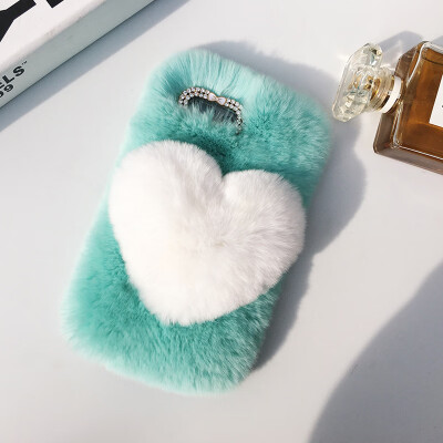 

Love Heart Case For vivo Z1i Cute Rabbit Cover Hairy Fur Fluffy Phone Case