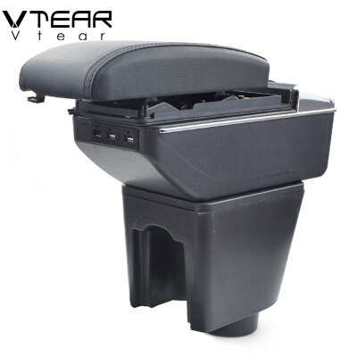 

Vtear For hyundai getz armrest box USB Charging heighten Double layer central Store content cup holder ashtray accessories