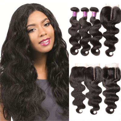 

Unice Hair Icenu Series Malaysian Body Wave 3 Bundles with Closure 100 Remy Human Hair