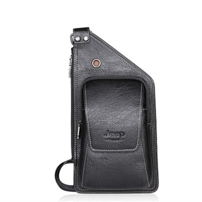 

JEEP BULUO Summer Bag Men Chest Pack Single Shoulder Strap Back Bags Leather Travel Men Crossbody Bags Vintage Chest Bag 633