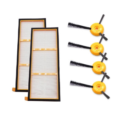 

Vacuum Cleaner Parts 4PCS Side Brushes&2PCS HEPA Filter for Shark ION Robot RV700 RV720 RV750 RV750C RV755