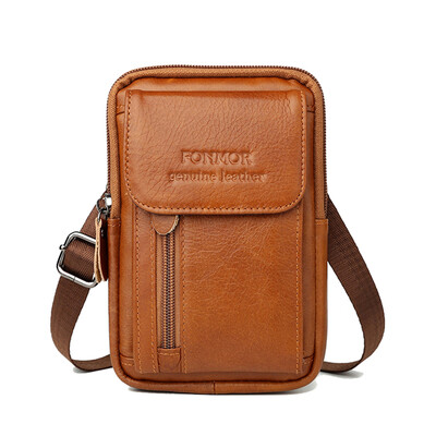 

Luxury Genuine Leather Multifunction Crossbody Waist Bag for Men
