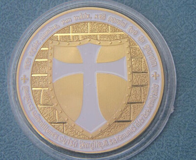 

40 GOLD PLATED White Templar Souvenir Coin medal