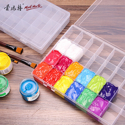

Montmartre Mont Marte 24 color palette large capacity paint box painting art tools palette moisturizing pigment grid TSH-003