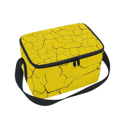 

ALAZA Insulated Lunch Box Yellow Flaw Lunch Bag for Men Women Portable Tote Bag Cooler Bag