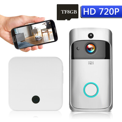 

WiFi Smart Wireless Security DoorBell Smart HD 720P Visual Intercom Recording Video Door Phone Remote Home Monitoring Night Vision