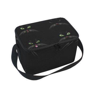 

ALAZA Lunch Box Night Cats Insulated Lunch Bag Large Cooler Tote Bagfor Men Women