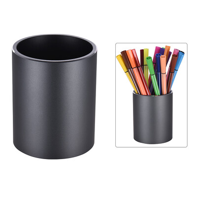 

Aluminum Round Desk Pencil Holder Container Organizer Stationery Brush Pot Holder Gift for Home School Office