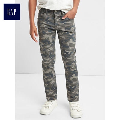 

GAP flagship store boy stretch slim low waist jeans 232455 gray camouflage 8