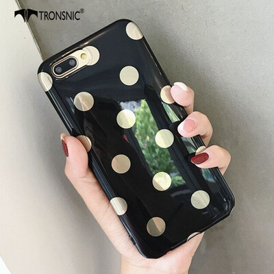 

Tronsnic Polka Dots Phone Case for iPhone X XS Soft Gold Dots Case White Black Luxury Cover Capa