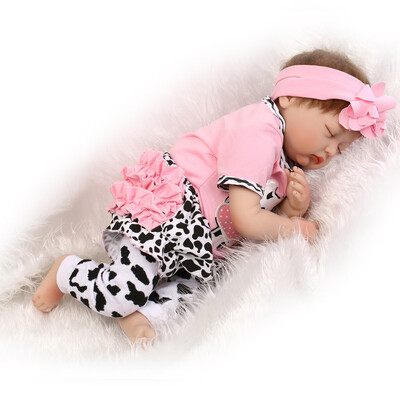 

Reborn Boy And Girl Baby DollSilicone Body Smiling Baby Doll With Clothes 22inch 55cm Lifelike Cute Gifts Toy for Baby Kids Childr