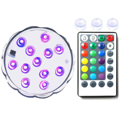 

UpperX Upgraded 12 LED 39inch Submersible Led Lights RGB Waterproof Battery Powered Lights with Timer Remote Controller