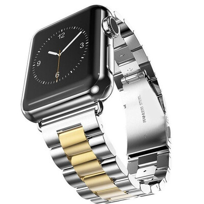 

luxury stainless steel metal strap for apple watch 4321 44mm 42mm 38mm 40mm link bracelet wrist belt Watchband for iWatch