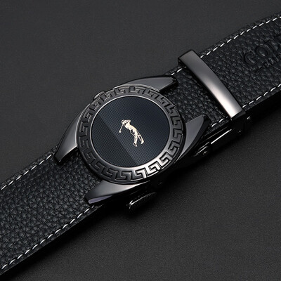 

Golf GOLF first layer leather mens belt automatic buckle belt mens belt gift box P9BV34973J black black