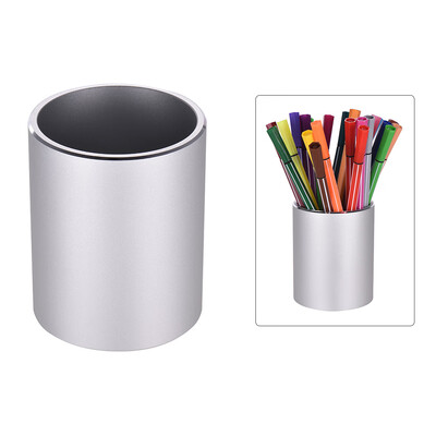 

Aluminum Round Desk Pencil Holder Container Organizer Stationery Brush Pot Holder Gift for Home School Office
