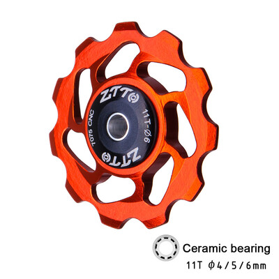 

11T MTB Bicycle Rear Derailleur Jockey Wheel Ceramic Bearing Pulley Road Bike Guide Roller 4mm 5mm 6mm